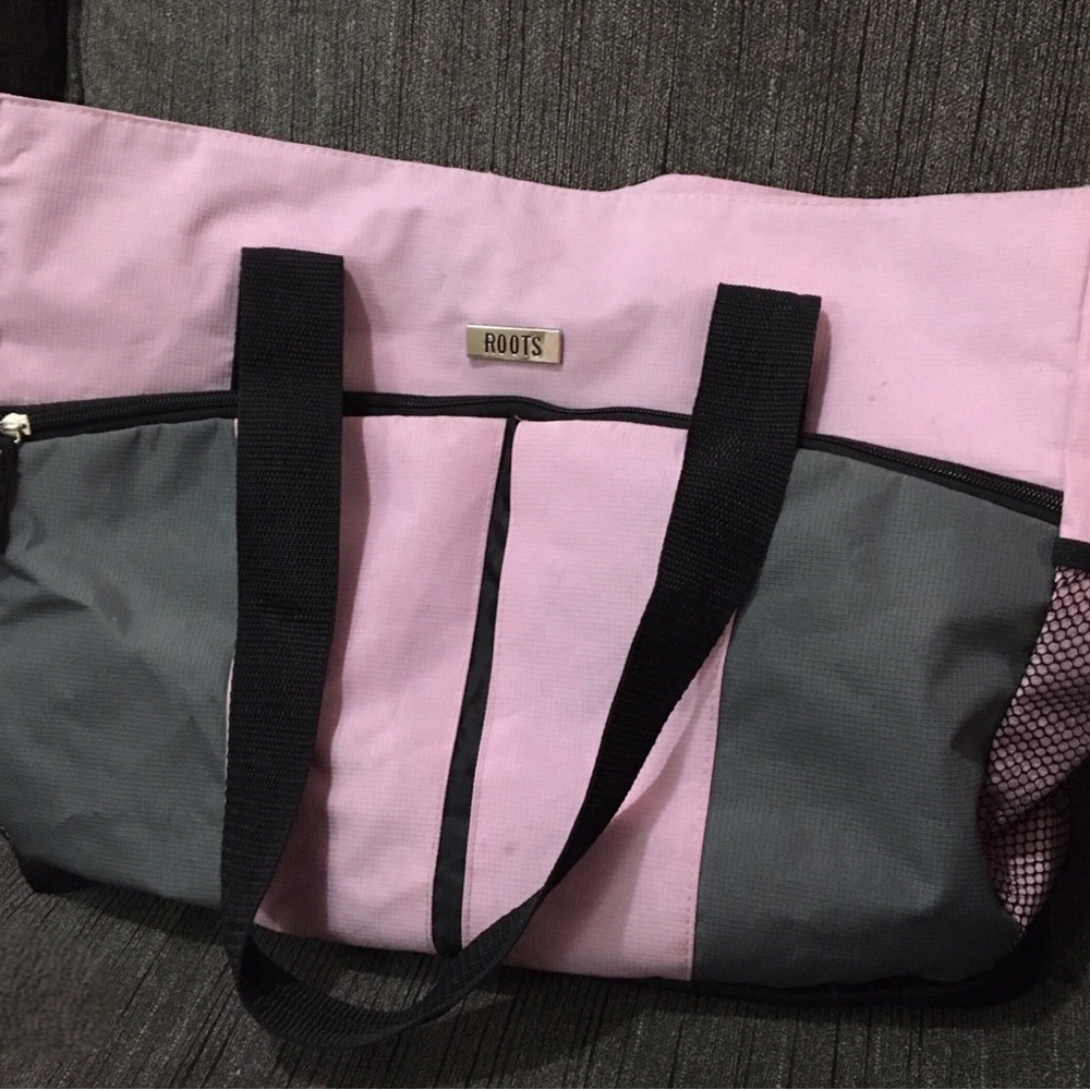 Roots Pink and Gray Women's Tote Bag